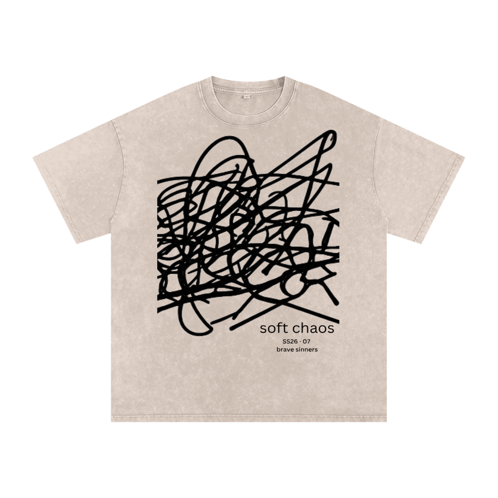 Snow Washed Oversized Cotton T-Shirt